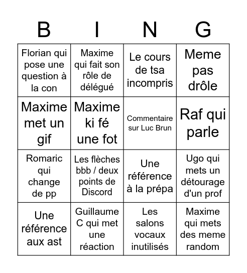 jassume pas mes bingo Card