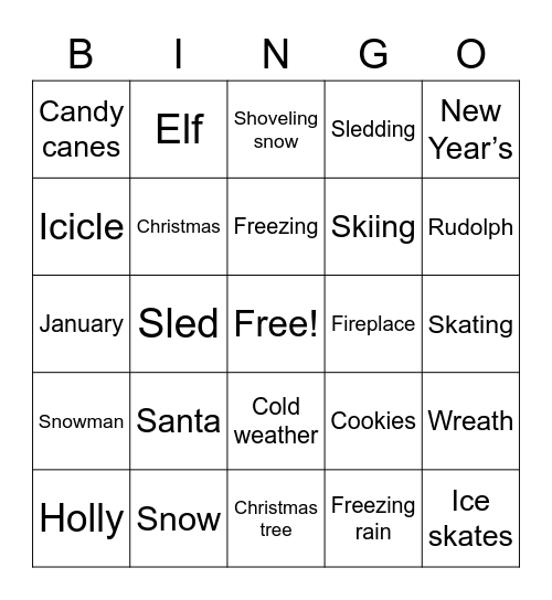 Winter Bingo Card