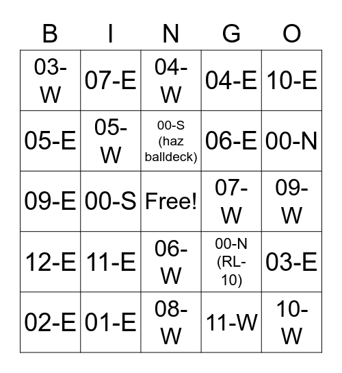 Rytec Bingo! Bingo Card