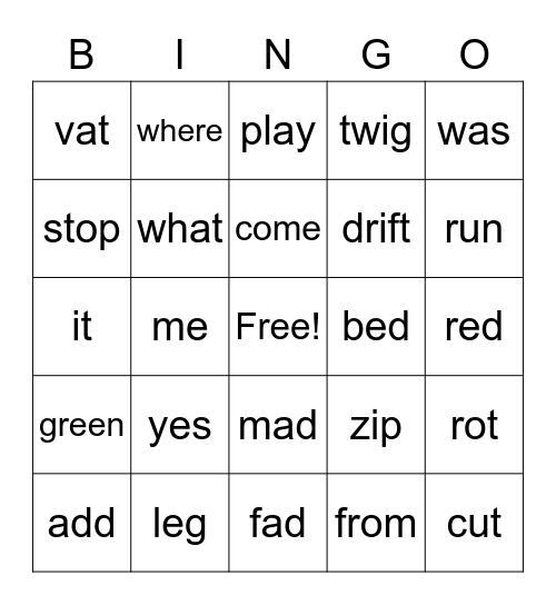 November Kinder Sight Words December Bingo Card