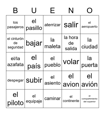 En el aeropuerto Bingo Card