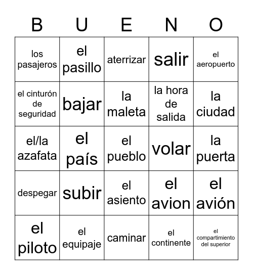 En el aeropuerto Bingo Card