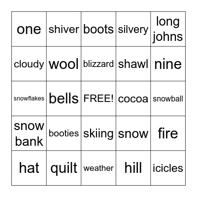 Holiday Season Bingo Card