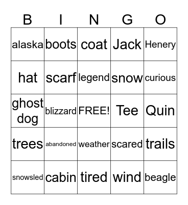 L bingo Card
