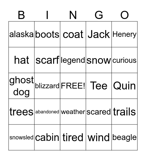 L bingo Card