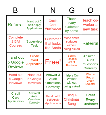 Christmas Bingo Card