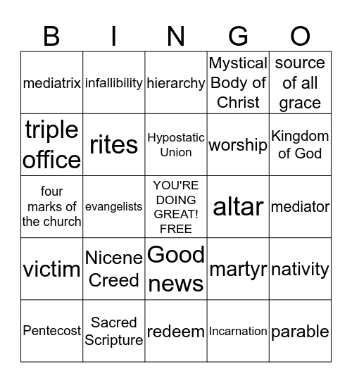 Words to Know Part 2 Bingo Card