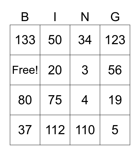 Triangle Bingo Card