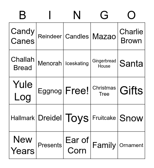 SLL hOliDaY BinGo Card
