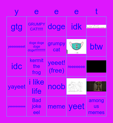 meme and meme words Bingo Card