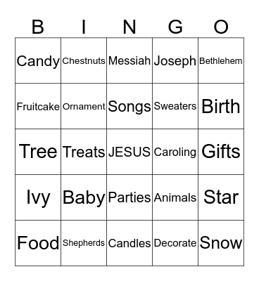 Christmas Bingo Card