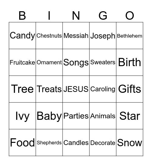 Christmas Bingo Card