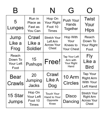 Bingo! Bingo Card