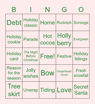 CDPP Holiday Bingo Card