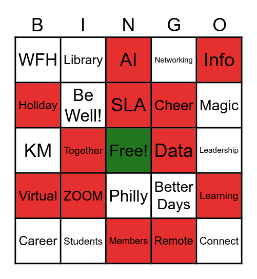 SLA PHL Holiday BINGO Card