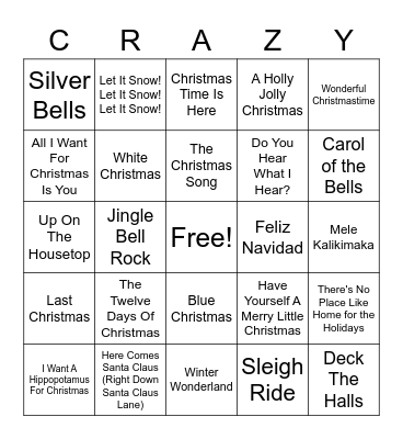 SANTA Bingo - Christmas Classics Bingo Card