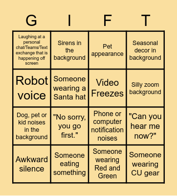 IBS Winter Gathering Bingo Card