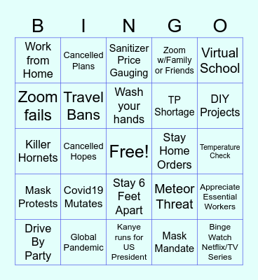 2020 Bingo Card