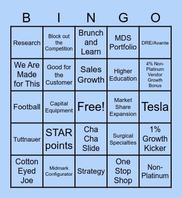 E&R Promo Bingo Card