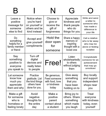 It's A Wonderful Life Bingo Card