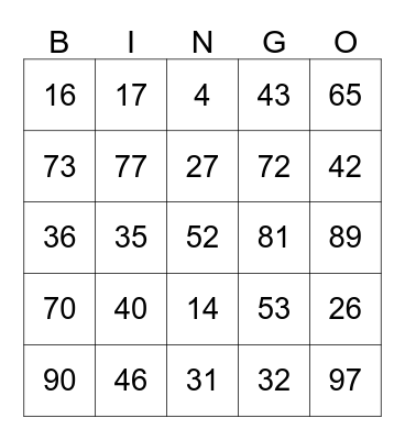 Truscott Street OOSH Bingo Card