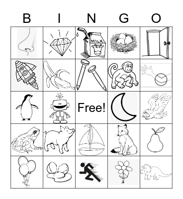 Sound BINGO (F, E, D, P, B, R, M, N) Bingo Card