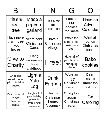 Sanford Marketing Holiday Bingo! Bingo Card