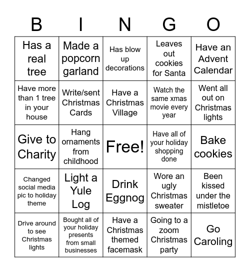 Sanford Marketing Holiday Bingo! Bingo Card