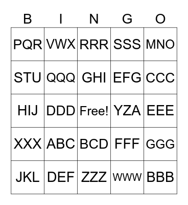 RANDOM Bingo Card