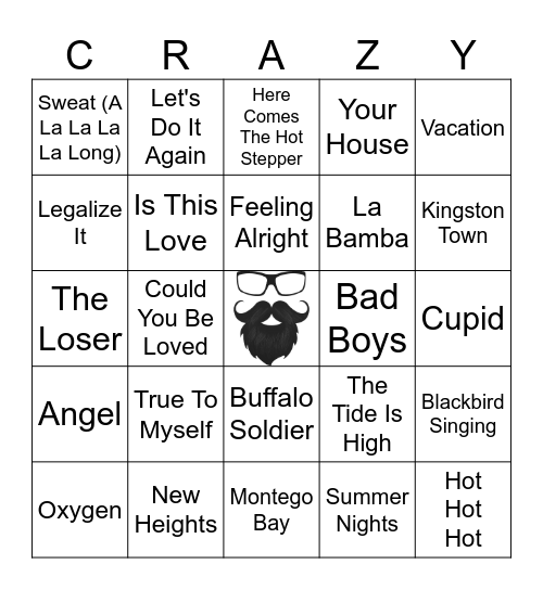 Tropical Hits | RD2 | Reggae Bingo Card