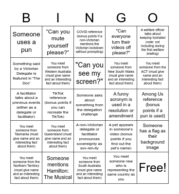 ENF Vic BINGO Card