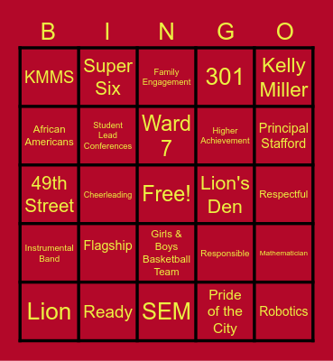 Life of a Lion Bingo Card