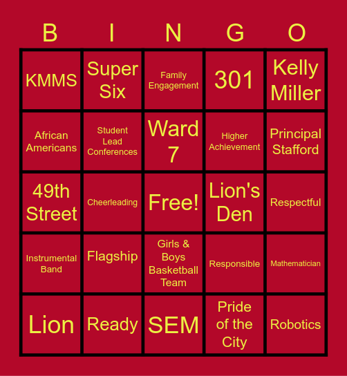 Life of a Lion Bingo Card