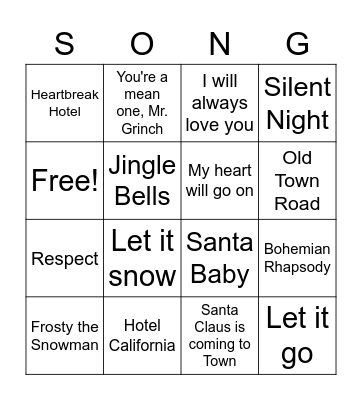 Kriston Bingo Card