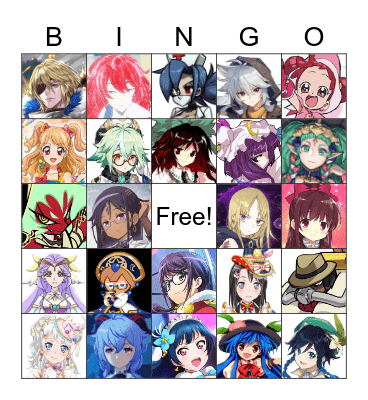 favorite characters Bingo Card