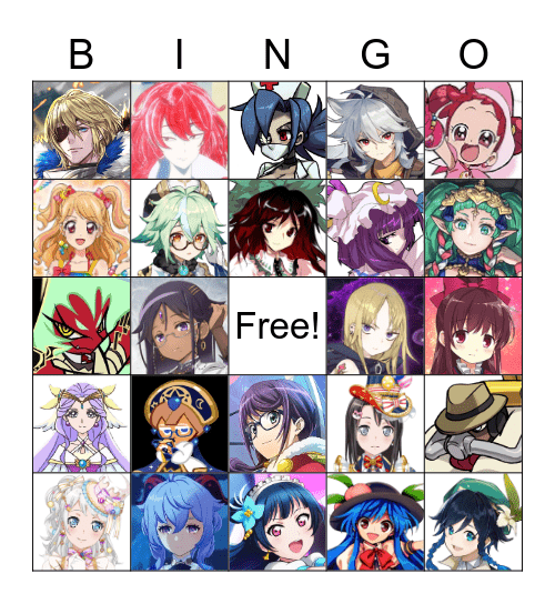 favorite characters Bingo Card