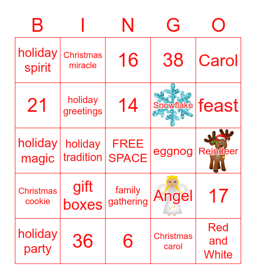 Holiday Bingo Card