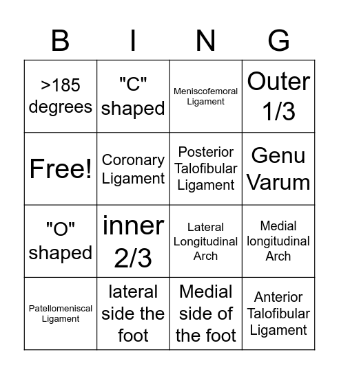 KIN 386 Extra Credit by Kelly and Tori Bingo Card