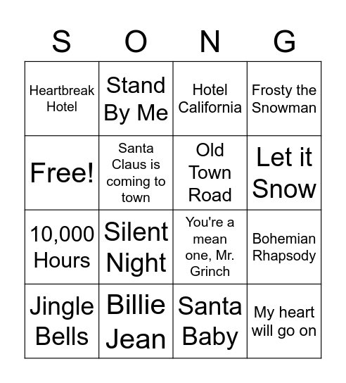 Joey Bingo Card