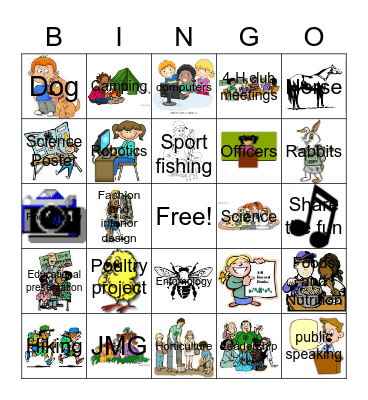 4-H Bingo Card