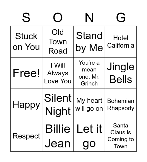 Greg Bingo Card