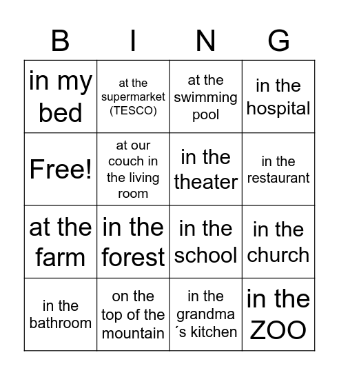Teleport Bingo Card