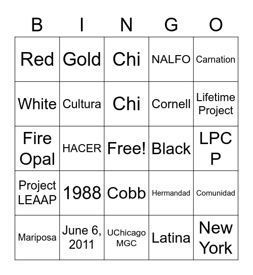 LPC Bingo Card