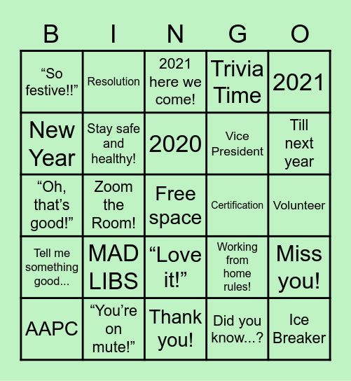 AAPC Bingo Card
