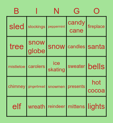 NHS Holiday Bingo! Bingo Card