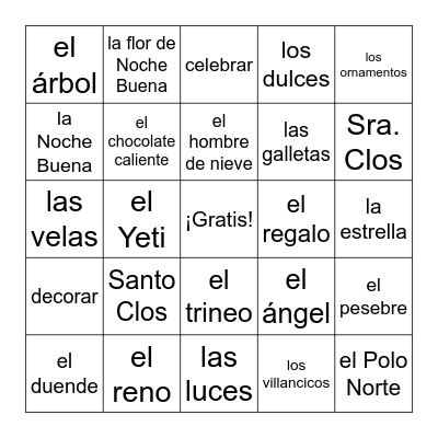 La Navidad Bingo Card