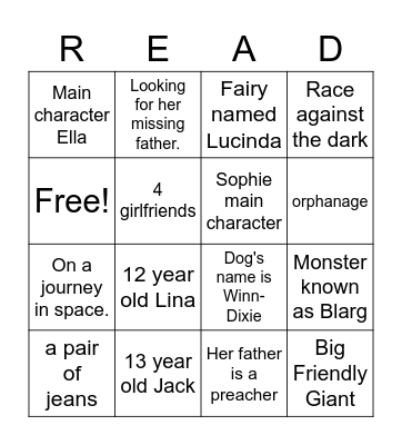 BOOKS 2 MOVIES  #2 Bingo Card