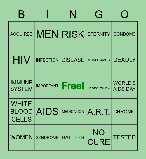 AIDS Bingo Card
