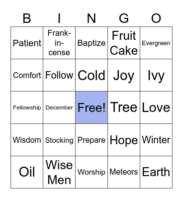 CCC December Bingo Card