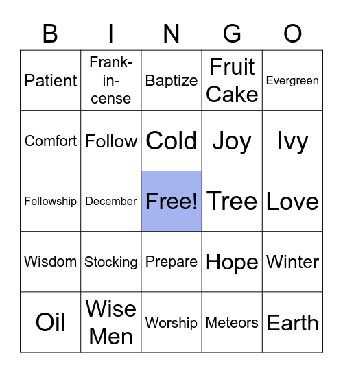 CCC December Bingo Card